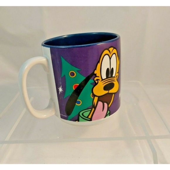Disney PLUTO Christmas Tree Stars Disney Store 10 oz Ceramic Coffee Mug - Picture 2 of 7